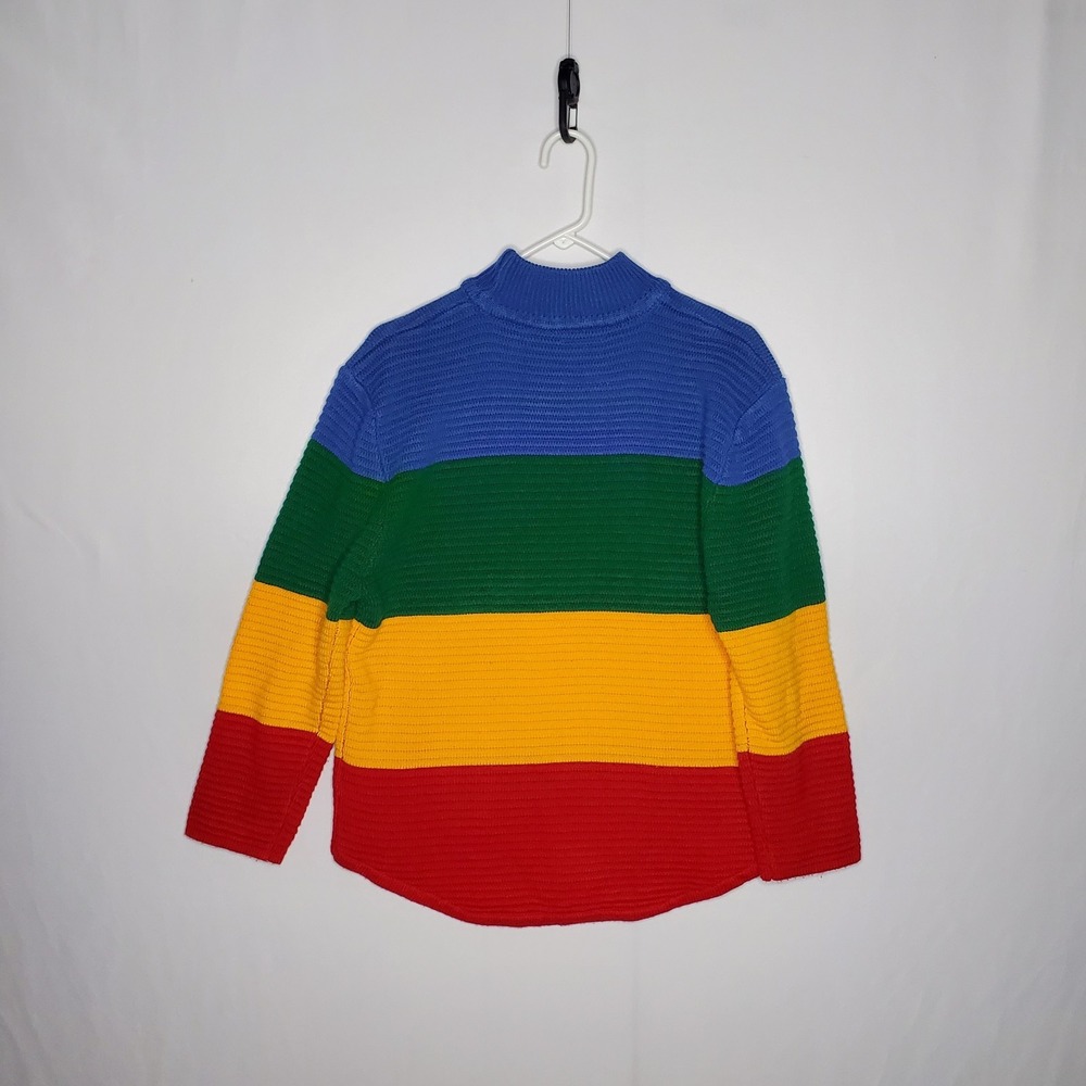 Unif Sweater XS Unisex Crayon Rainbow Color Block Stripe Oversized Mock Neck